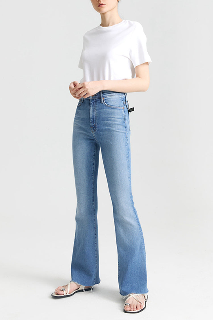 MOTHER PETITES The Lil High Waisted Weekender Fray