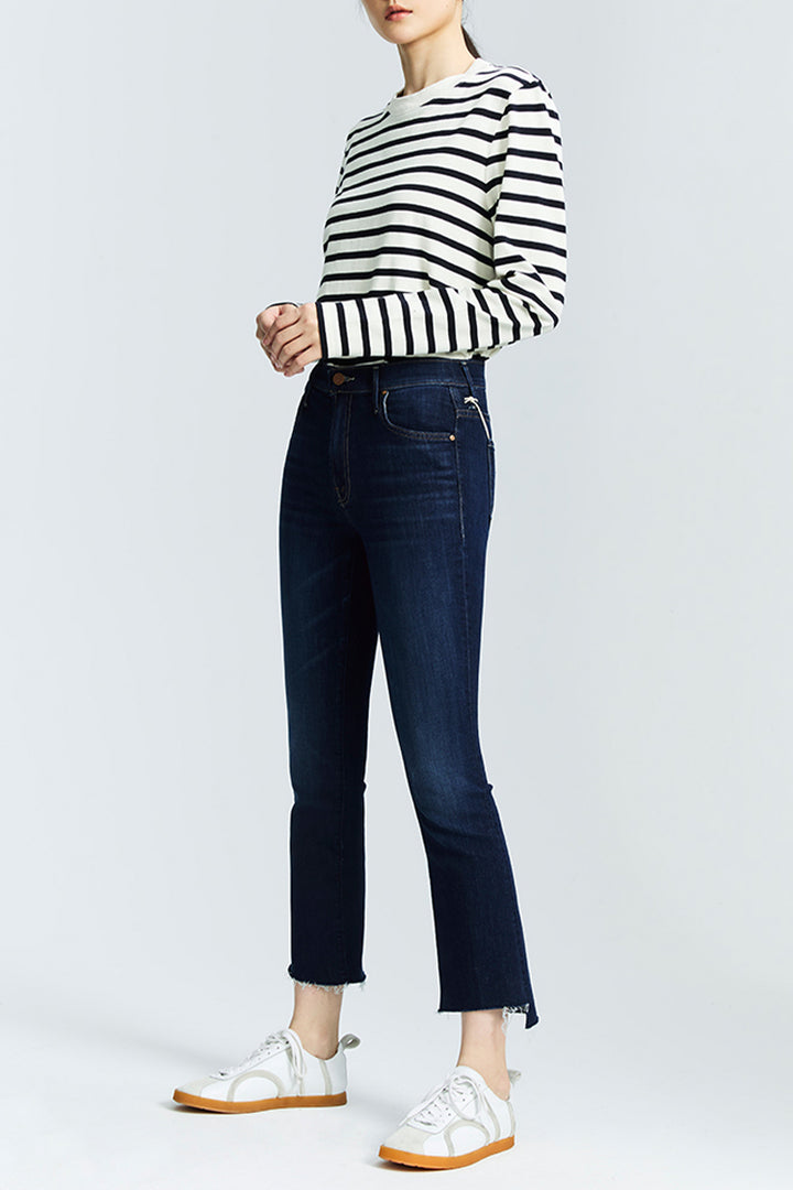 MOTHER PETITES The Lil Insider Crop Step Fray