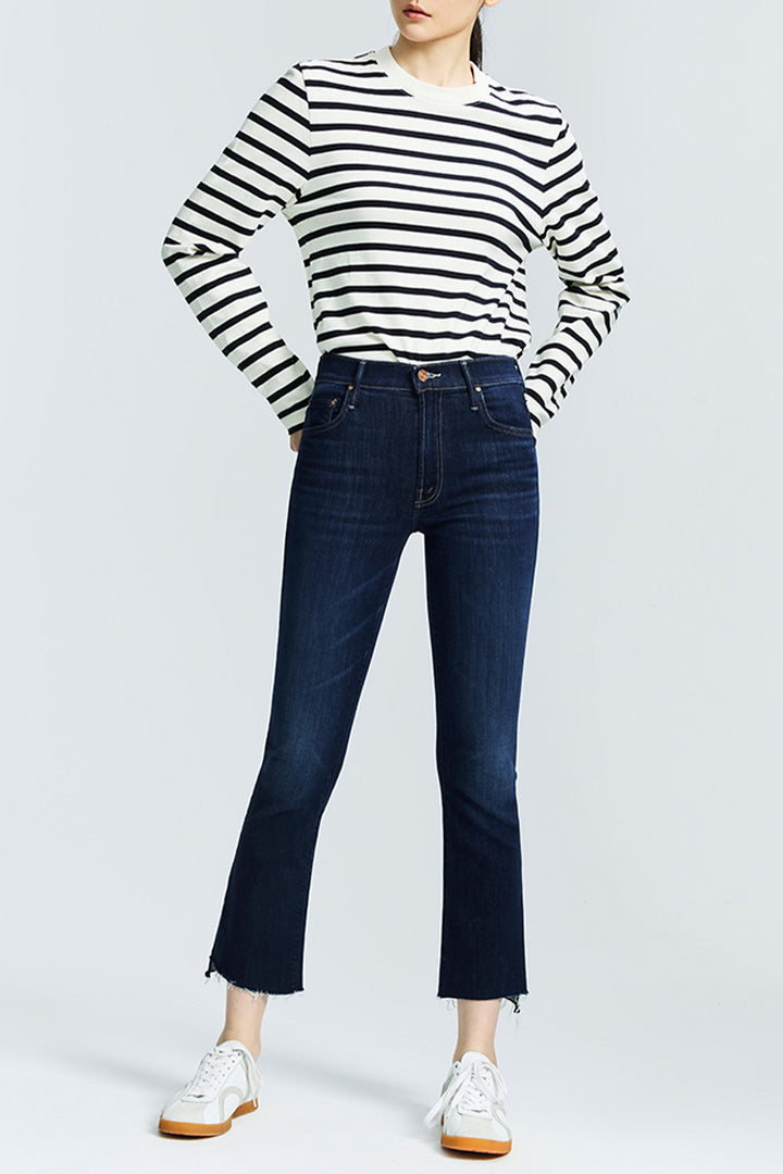 MOTHER PETITES The Lil Insider Crop Step Fray