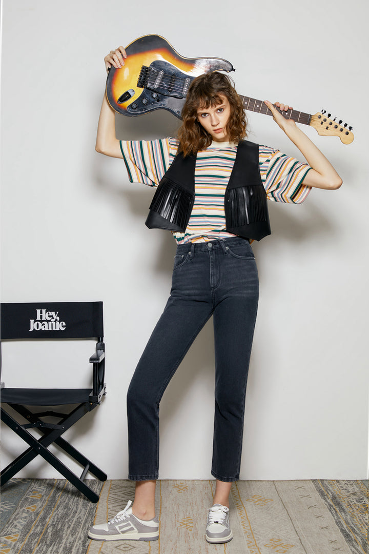 Hey Joanie Chelsea High Rise Straight Crop Jeans