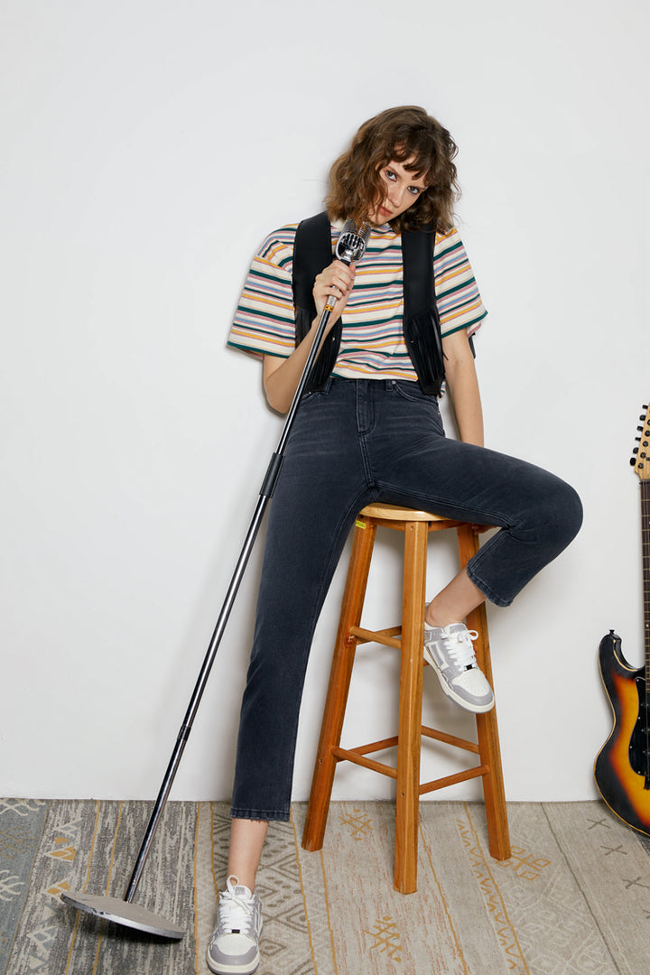 Hey Joanie Chelsea High Rise Straight Crop Jeans