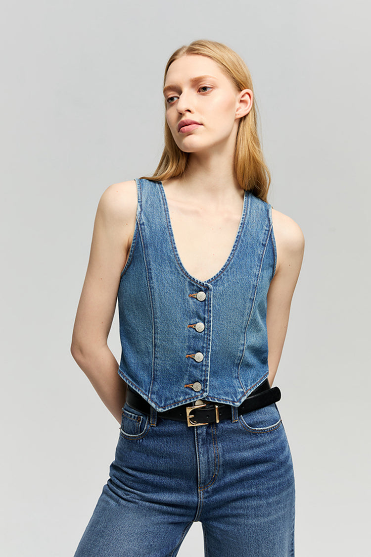 Hey Joanie Blue Horizon Denim Vest
