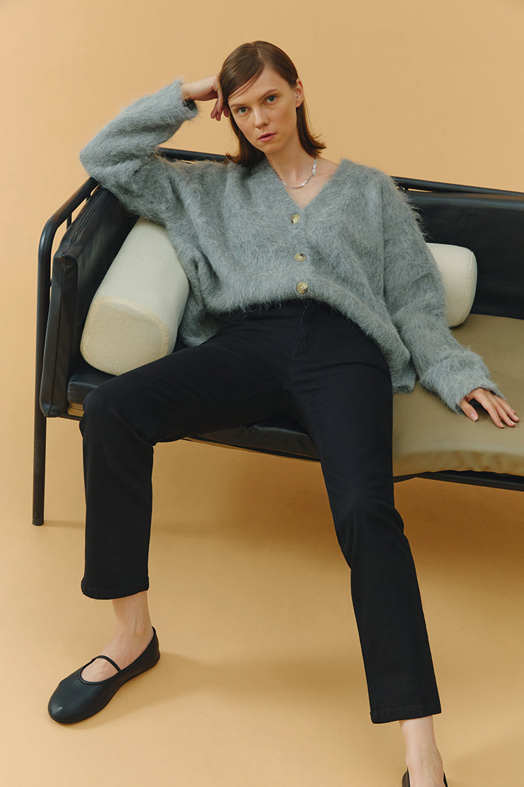Hey Joanie Two Shots High Rise Straight Crop Jeans