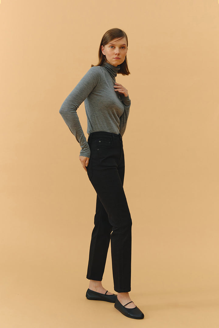 Hey Joanie Two Shots High Rise Straight Crop Jeans