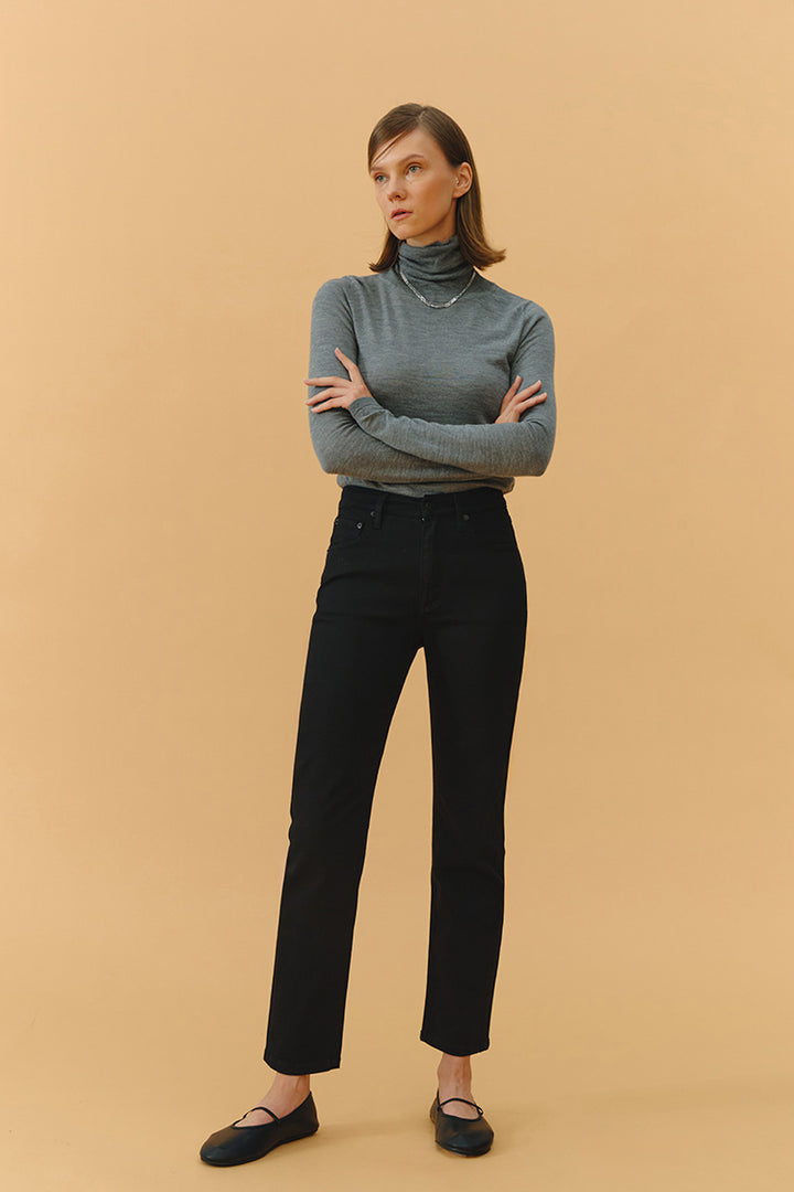 Hey Joanie Two Shots High Rise Straight Crop Jeans
