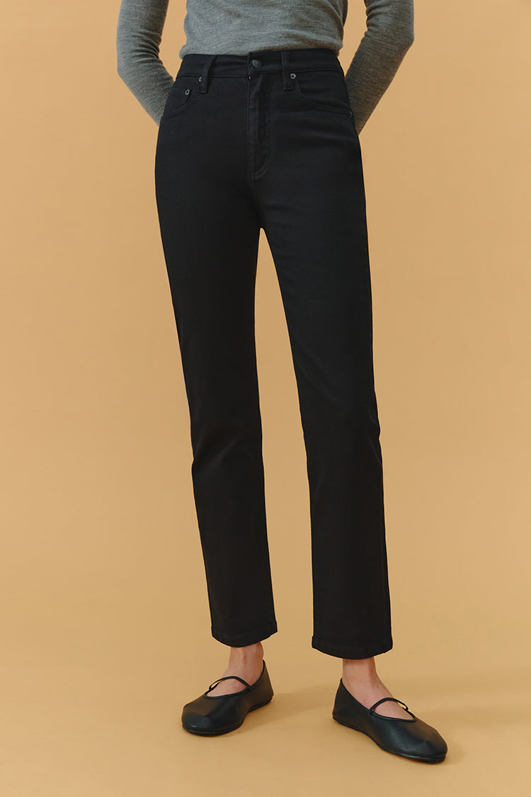 Hey Joanie Two Shots High Rise Straight Crop Jeans