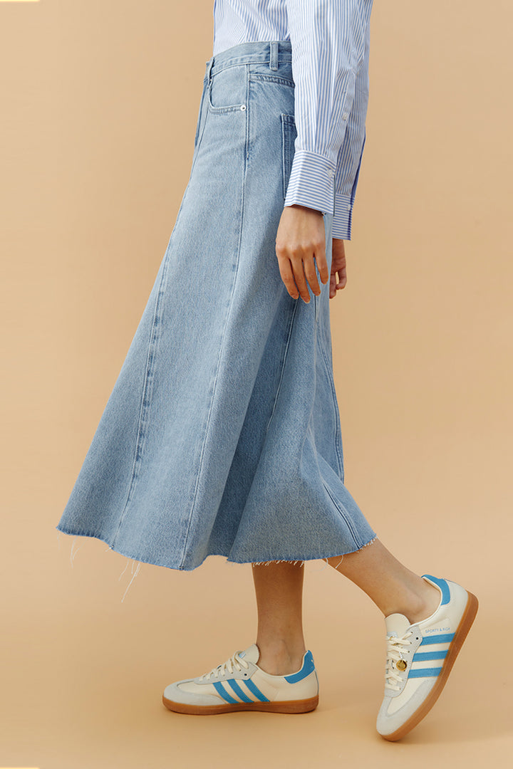 Hey Joanie Monica Swing Denim Midi Skirt