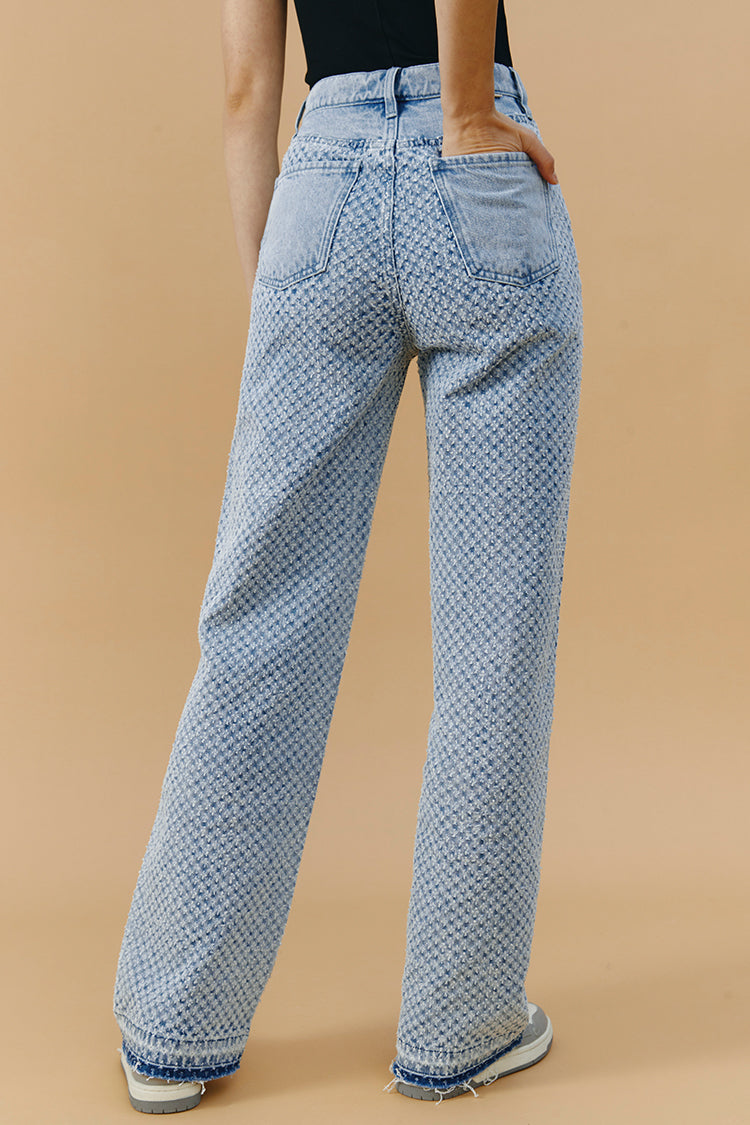 Hey Joanie Coney Island Whitefish Tweed Wide Jeans