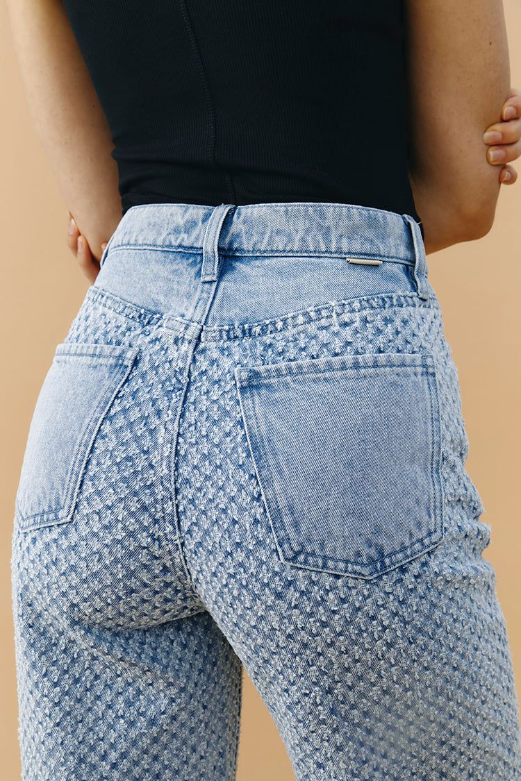 Hey Joanie Coney Island Whitefish Tweed Wide Jeans