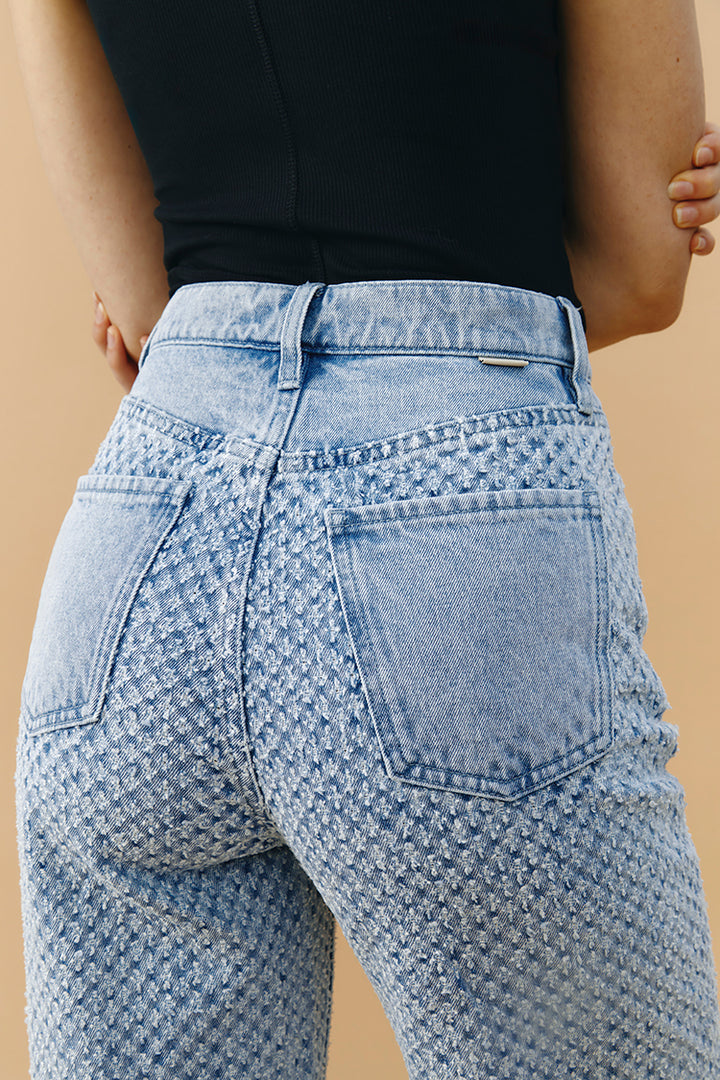 Hey Joanie Coney Island Whitefish Tweed Wide Jeans
