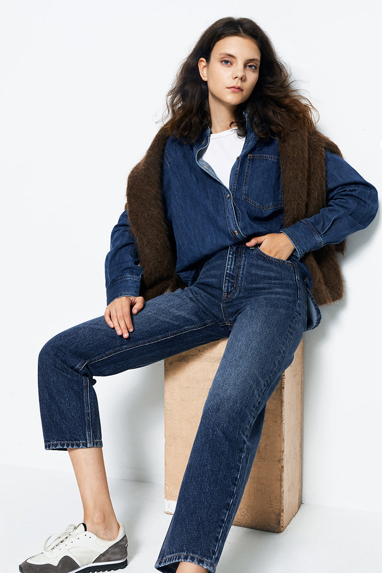 Hey Joanie Chelsea High Rise Straight Crop Jeans