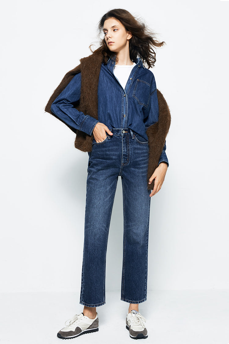 Hey Joanie Chelsea High Rise Straight Crop Jeans
