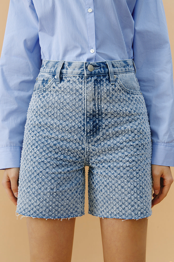 Hey Joanie Venice Tweed High Rise Shorts