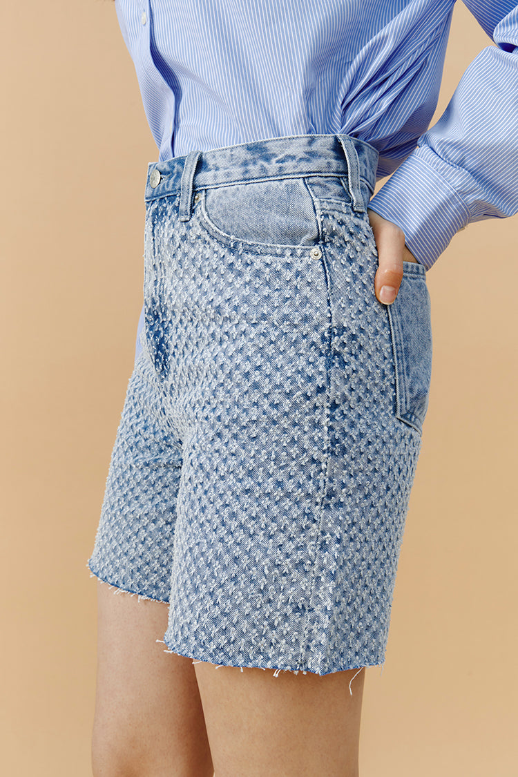Hey Joanie Venice Tweed High Rise Shorts