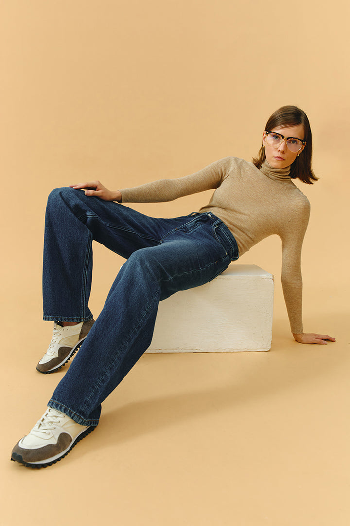Hey Joanie Coney Island Whitefish High Rise Wide Jeans (Fleece-Lined)