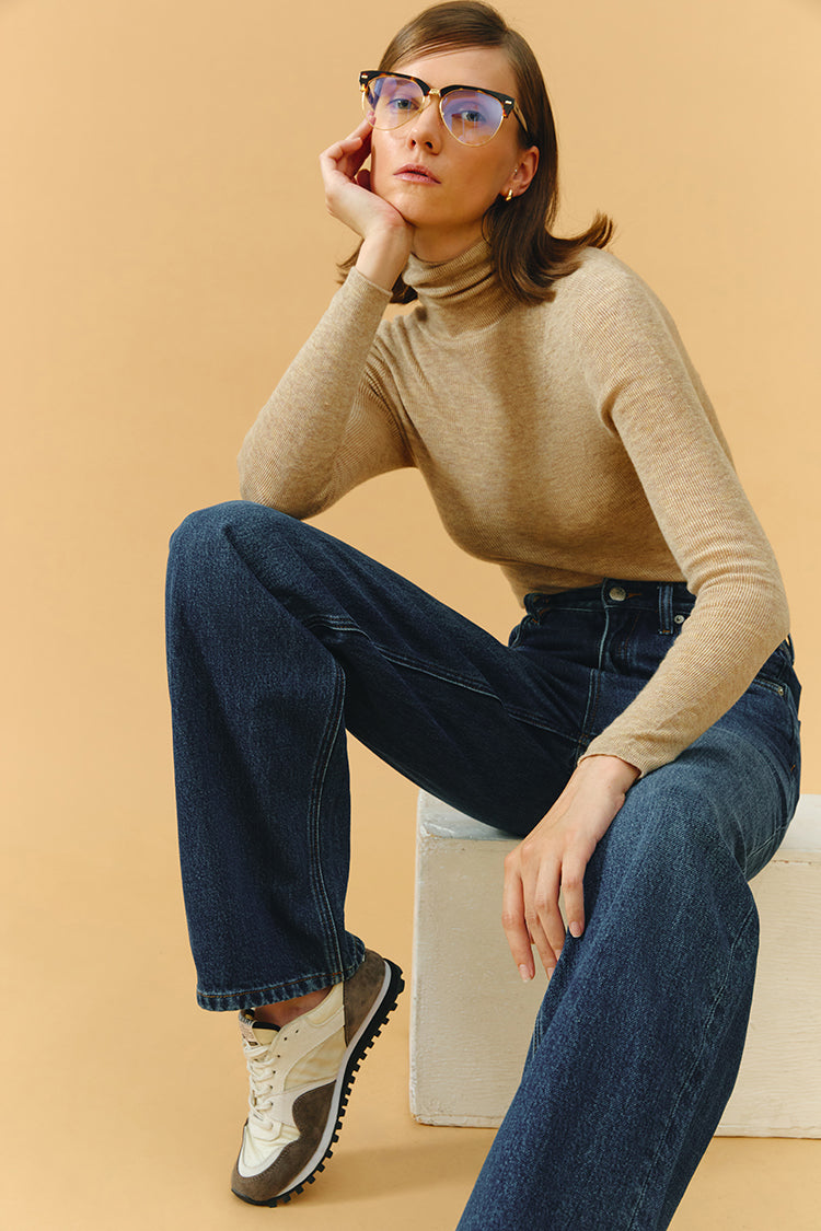 Hey Joanie Coney Island Whitefish High Rise Wide Jeans (Fleece-Lined)
