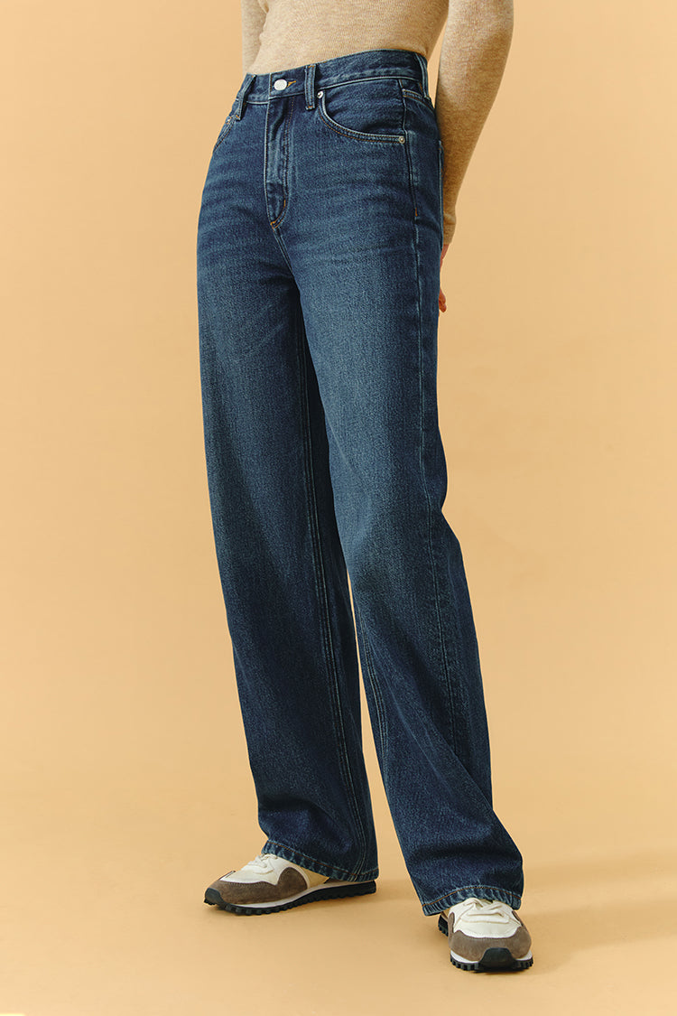 Hey Joanie Coney Island Whitefish High Rise Wide Jeans (Fleece-Lined)