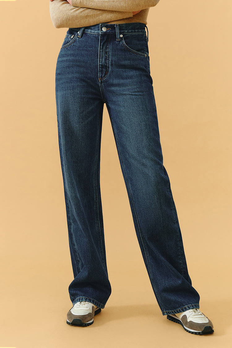 Hey Joanie Coney Island Whitefish High Rise Wide Jeans (Fleece-Lined)