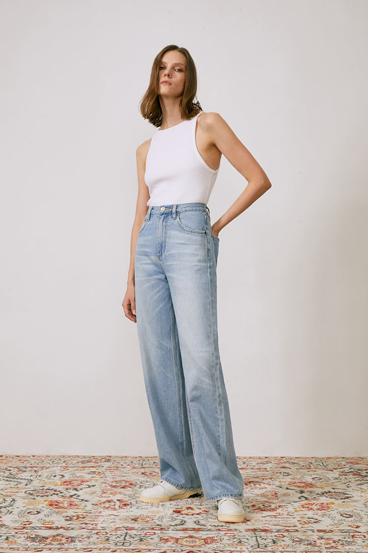 Hey Joanie Coney Island Whitefish High Rise Wide Jeans