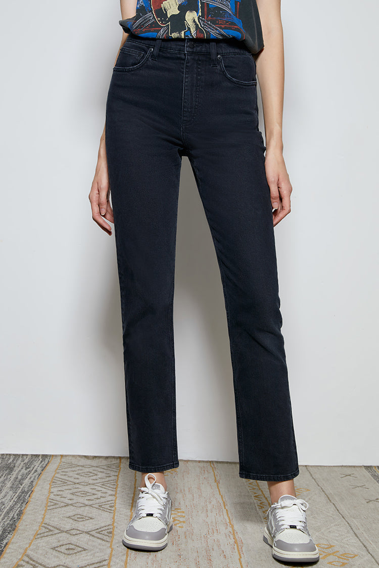 Hey Joanie Two Shots High Rise Straight Crop Jeans
