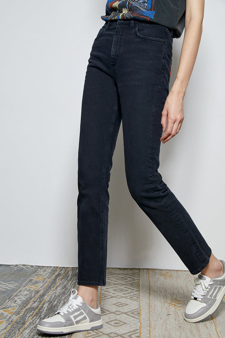Hey Joanie Two Shots High Rise Straight Crop Jeans