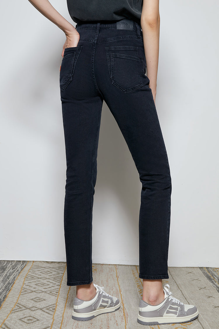 Hey Joanie Two Shots High Rise Straight Crop Jeans