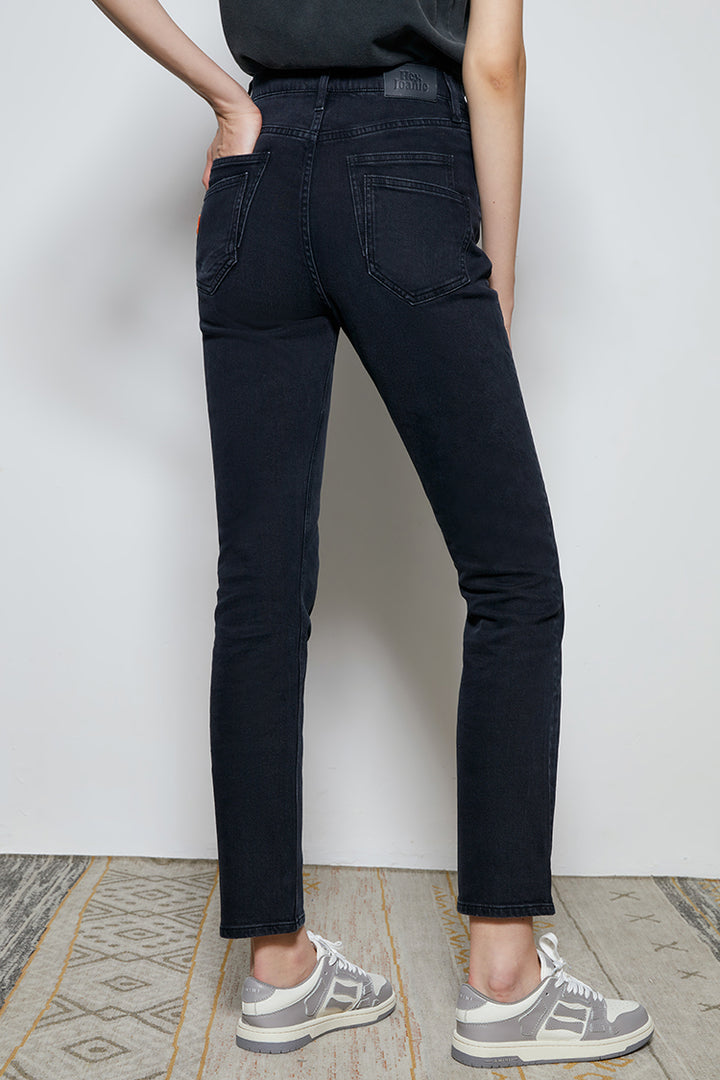 Hey Joanie Two Shots High Rise Straight Crop Jeans