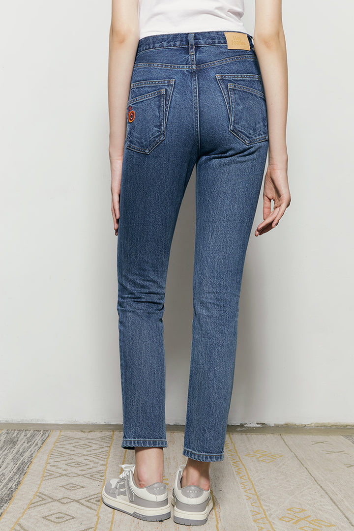 Hey Joanie Two Shots High Rise Straight Crop Jeans